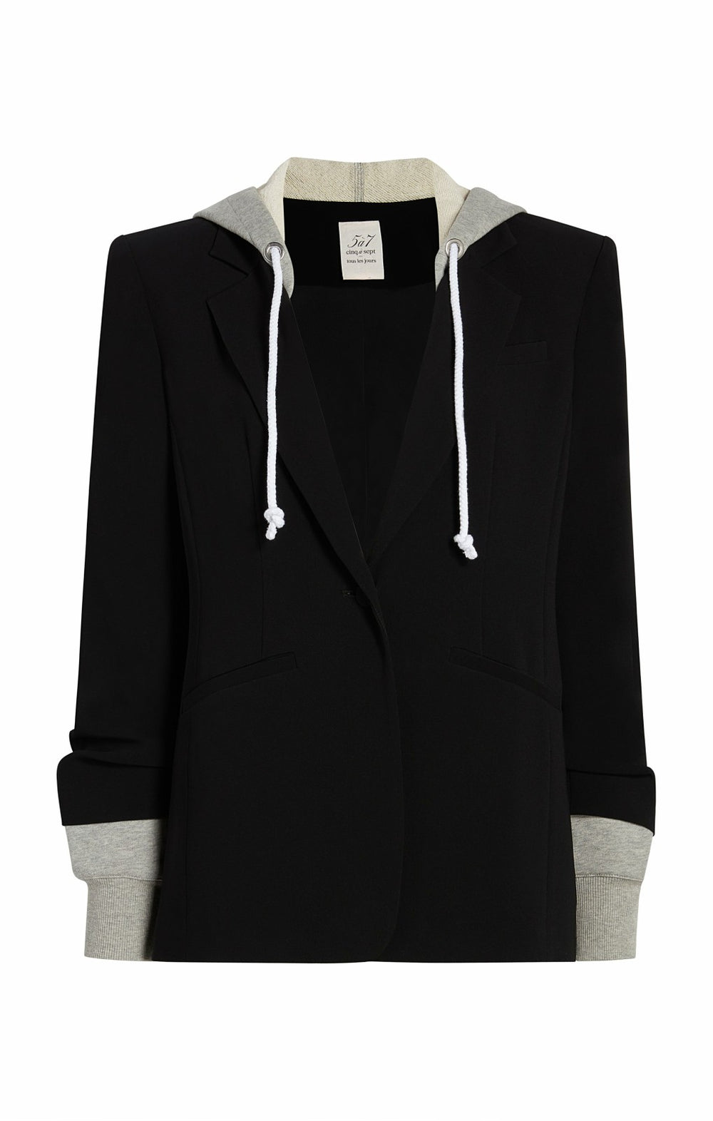 Women Hooded Khloe Blazer Black/Heather Grey