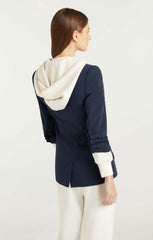 Women Hooded Khloe Blazer Navy/Ivory