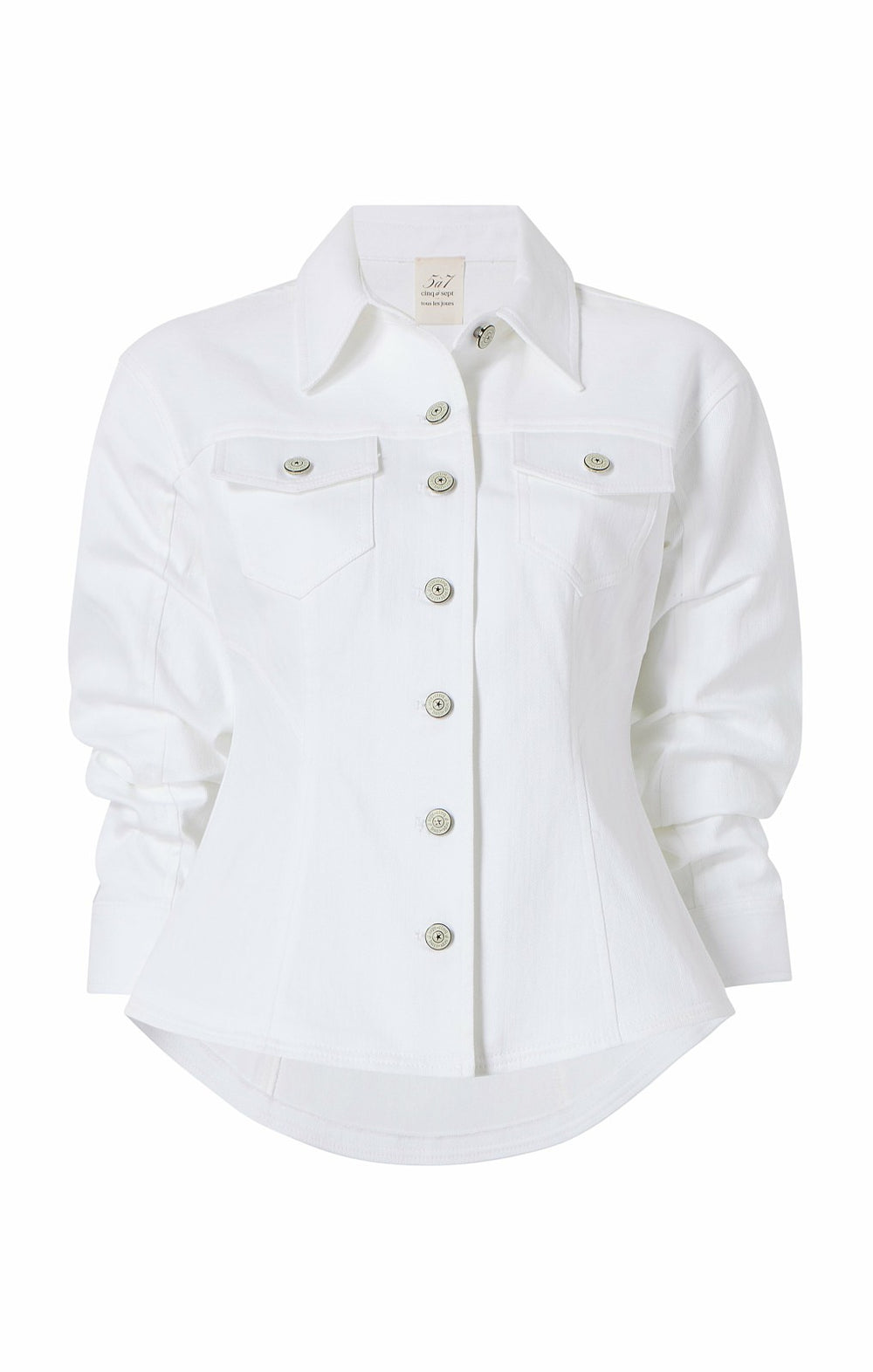 Women Denim Scrunched Canyon Jacket White