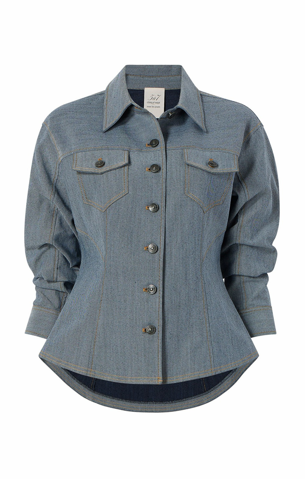 Women Reverse Denim Scrunched Canyon Jacket Light Indigo