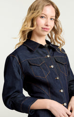 Women Denim Scrunched Canyon Jacket Indigo