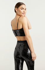 Women Sequin Nikki Top Black
