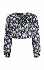 Women Graphic Floral Kamala Top Navy/Ivory