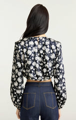 Women Graphic Floral Kamala Top Navy/Ivory