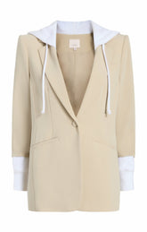 Women Hooded Khloe Jacket Khaki/White