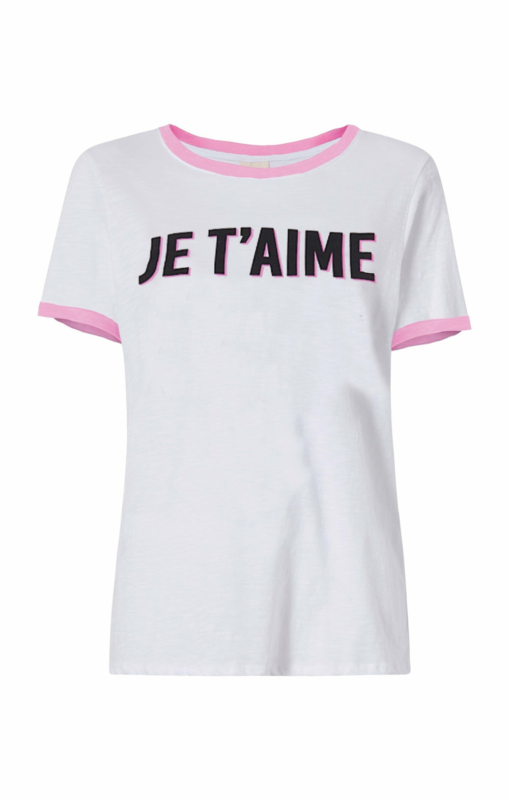 Women Two Tone Je T'aime Tee White/Carnation