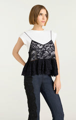 Women Lace Samantha Top White/Black