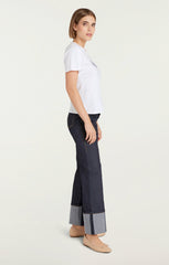 Women Le Chic Shrunken Tee White/Navy