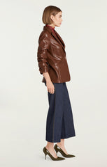 Women Vegan Leather Kylie Blazer Espresso