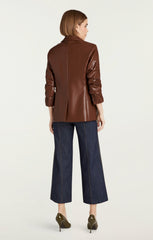 Women Vegan Leather Kylie Blazer Espresso