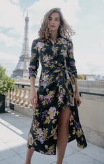 Women Brigitte Floral Jacey Dress Black Multi