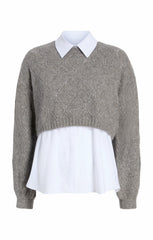 Women Landry Pullover Heather Grey/White