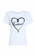 Women Doodled L'amour Tee White/Black