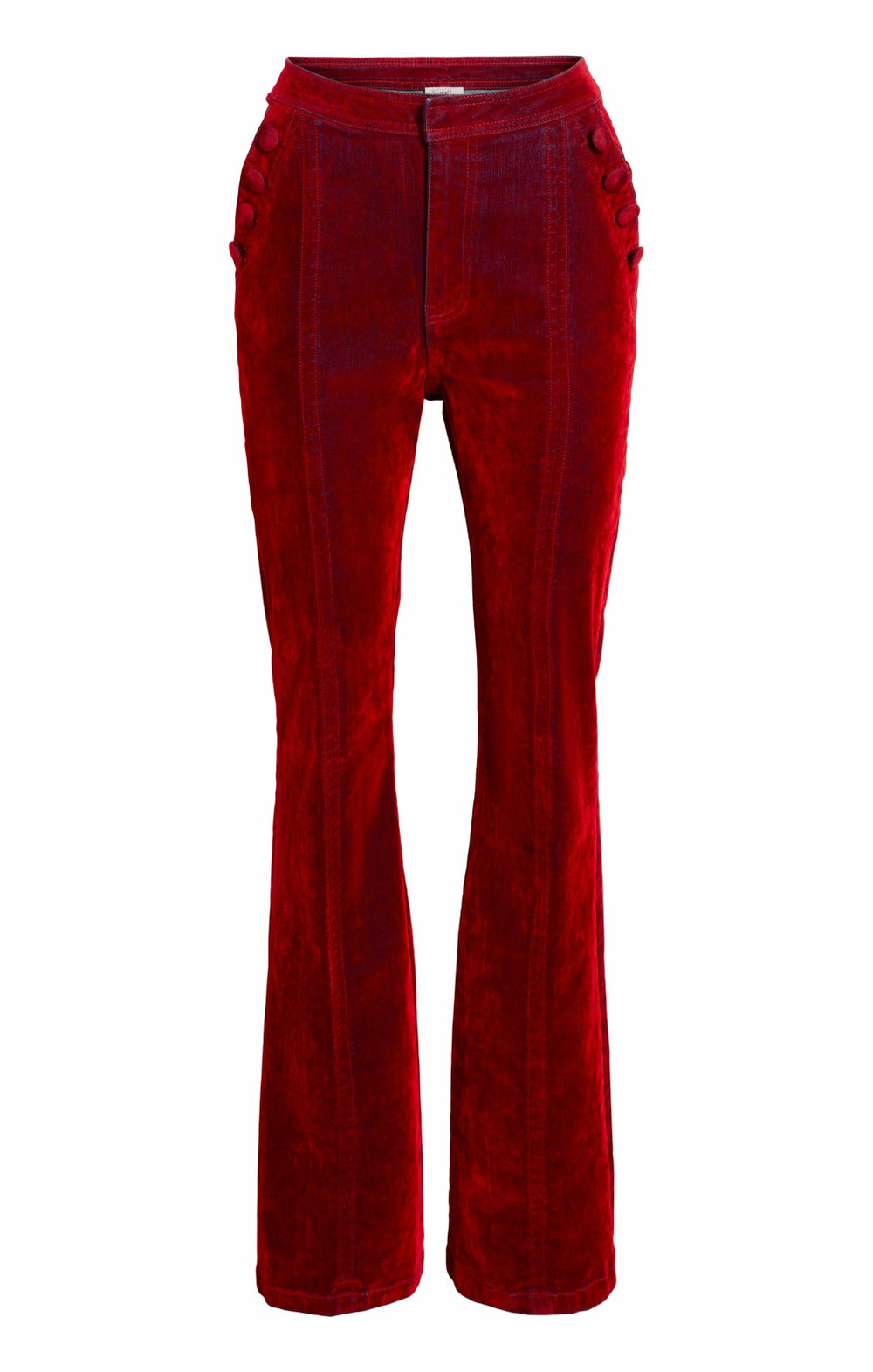Women Flocked Denim Suzette Pant Pomegranate