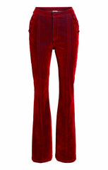 Women Flocked Denim Suzette Pant Pomegranate