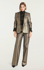 Women Gold Coated Francine Pant Gold