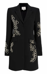 Women Rhinestone Paisley Long Sleeve Joel Dress Black