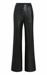 Women Vegan Leather Long Benji Pant Black