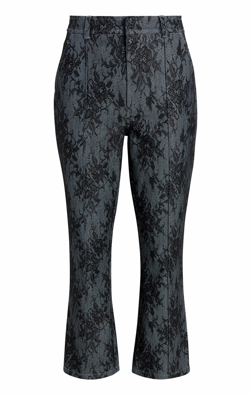 Women Bonded Lace Cropped Evelyn Pant Light Indigo/Black