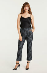 Women Bonded Lace Cropped Evelyn Pant Light Indigo/Black