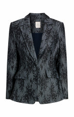 Women Bonded Lace Sallie Blazer Light Indigo/Black