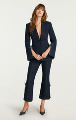 Women Crystal Denim Bow Cheyenne Blazer Indigo