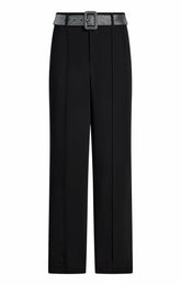 Women Heatset Belt Ester Pant Black
