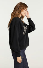 Women Je T'aime Chain Brandy Pullover Black
