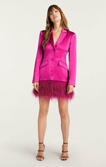 Women Long Sleeve Feather Joel Dress Plum Radish