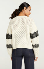 Women Louise Cardigan Ivory/Black