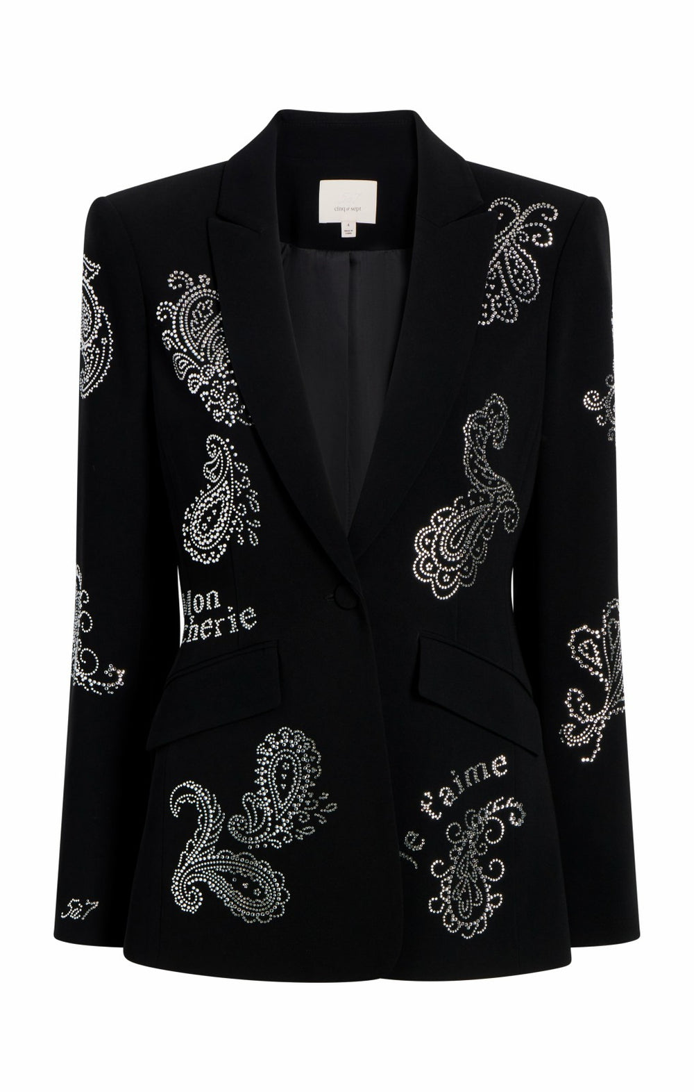 Women Mini Paisley Embellished Cheyenne Blazer Black