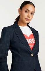 Women Petit Denim Khloe Blazer Indigo
