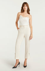 Women Rhinestone Pin Cropped Kerry Pant Ivory