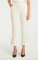 Women Rhinestone Pin Cropped Kerry Pant Ivory