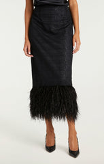 Women Sequin Plaid Charisse Skirt Black