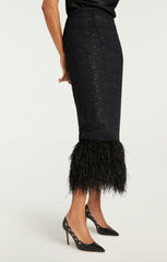 Women Sequin Plaid Charisse Skirt Black
