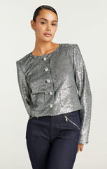Women Sequin Randi Jacket Silver