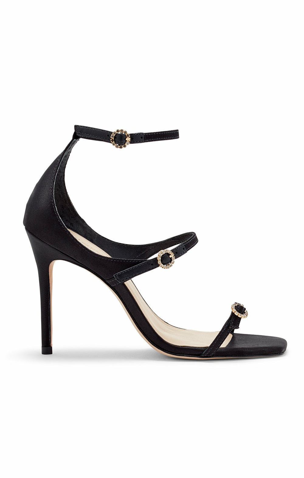 Women Celeste Satin Sandal Black