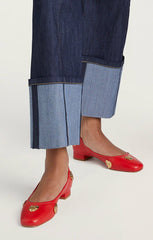 Women Marin Block Heel Ballet Pump Cardinal/Gold