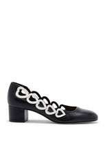 Women Martine Block Heel Pump Black/Ivory