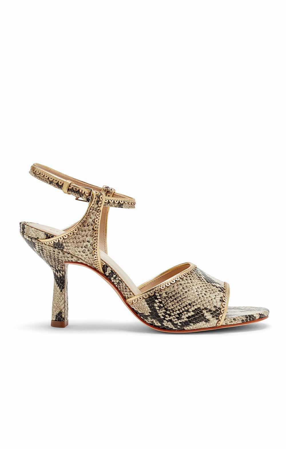 Women Rebecca Ankle Strap Sandal Natural Multi/Gold