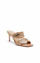 Women Rosalie Metallic Snake Sandal Sahara/Gold