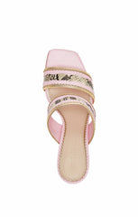 Women Rosalie Metallic Snake Sandal Venus Pink/Gold