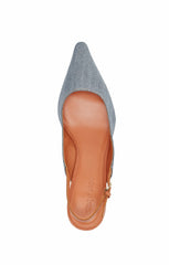 Women Sylvie Denim Slingback Pump Light Indigo/Saddle