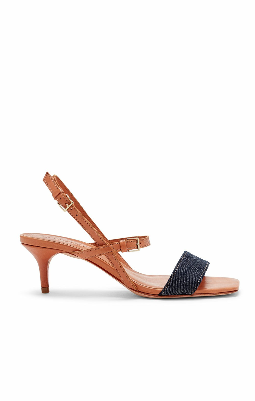 Women Sophie Denim Ankle Strap Sandal Indigo/Saddle