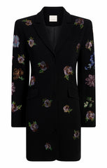Women Heatset Pansy Garden Long Sleeve Joel Dress Black/Multi