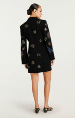 Women Heatset Pansy Garden Long Sleeve Joel Dress Black/Multi