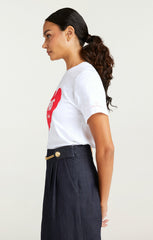 Women Paris Lamour Heart Tee White/Rose