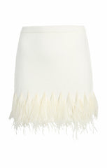 Women Briana Feather Mini Skirt Ivory
