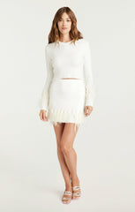 Women Briana Feather Mini Skirt Ivory